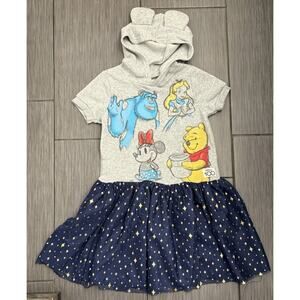 Disney 100 Girls Hooded Cosplay Dress with Tulle Skirt Size Large (10/12)